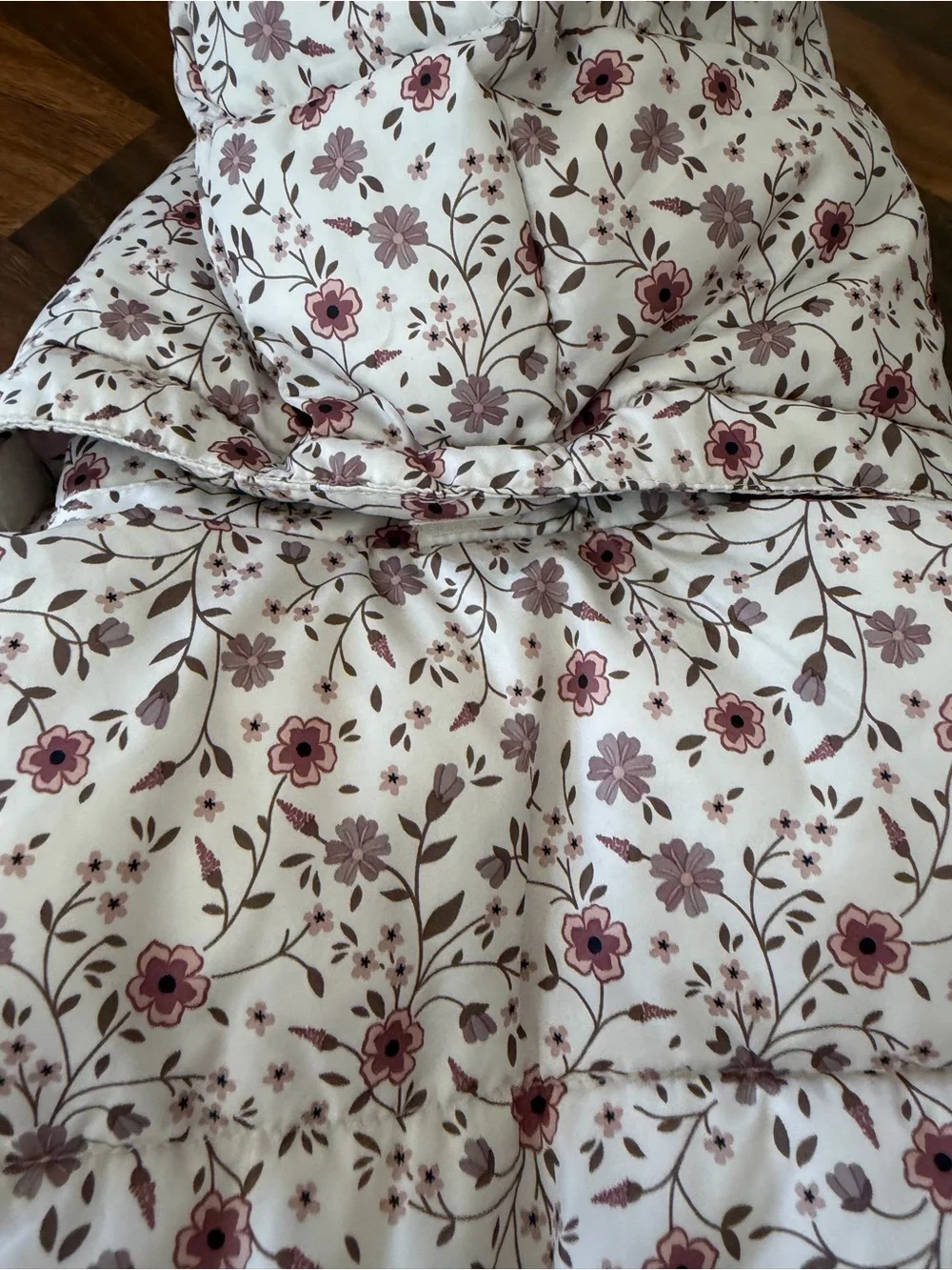 H&M Floral Quilted Jacket in White and Pink